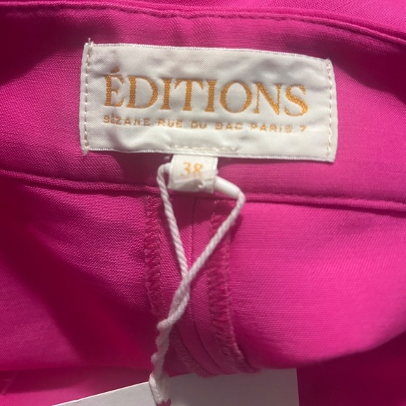 NEW Sezane | Editions Tymo Wide Leg Trousers in Hot Pink Wool Blend Sz 6/38 - Picture 11 of 11